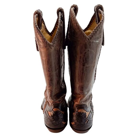 VTG Old Gringo Boot Star Cowboy Boots Mens 10D Hand Tooled Floral Filigree Rare main image 8